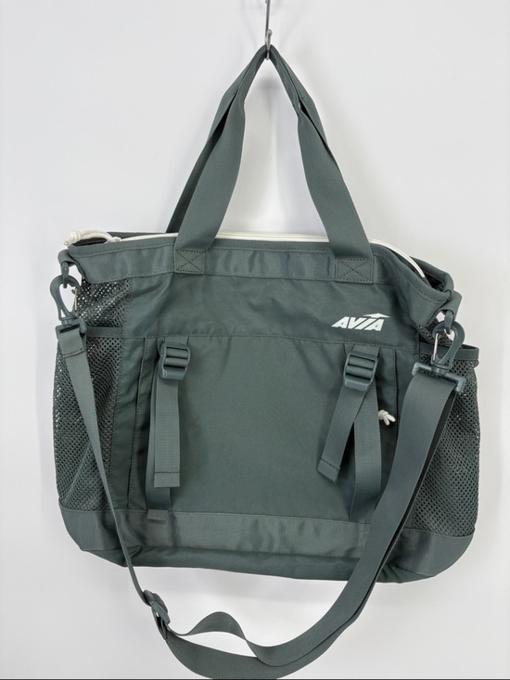🗄️ Avia Green Tote Bag with Shoulder Strap